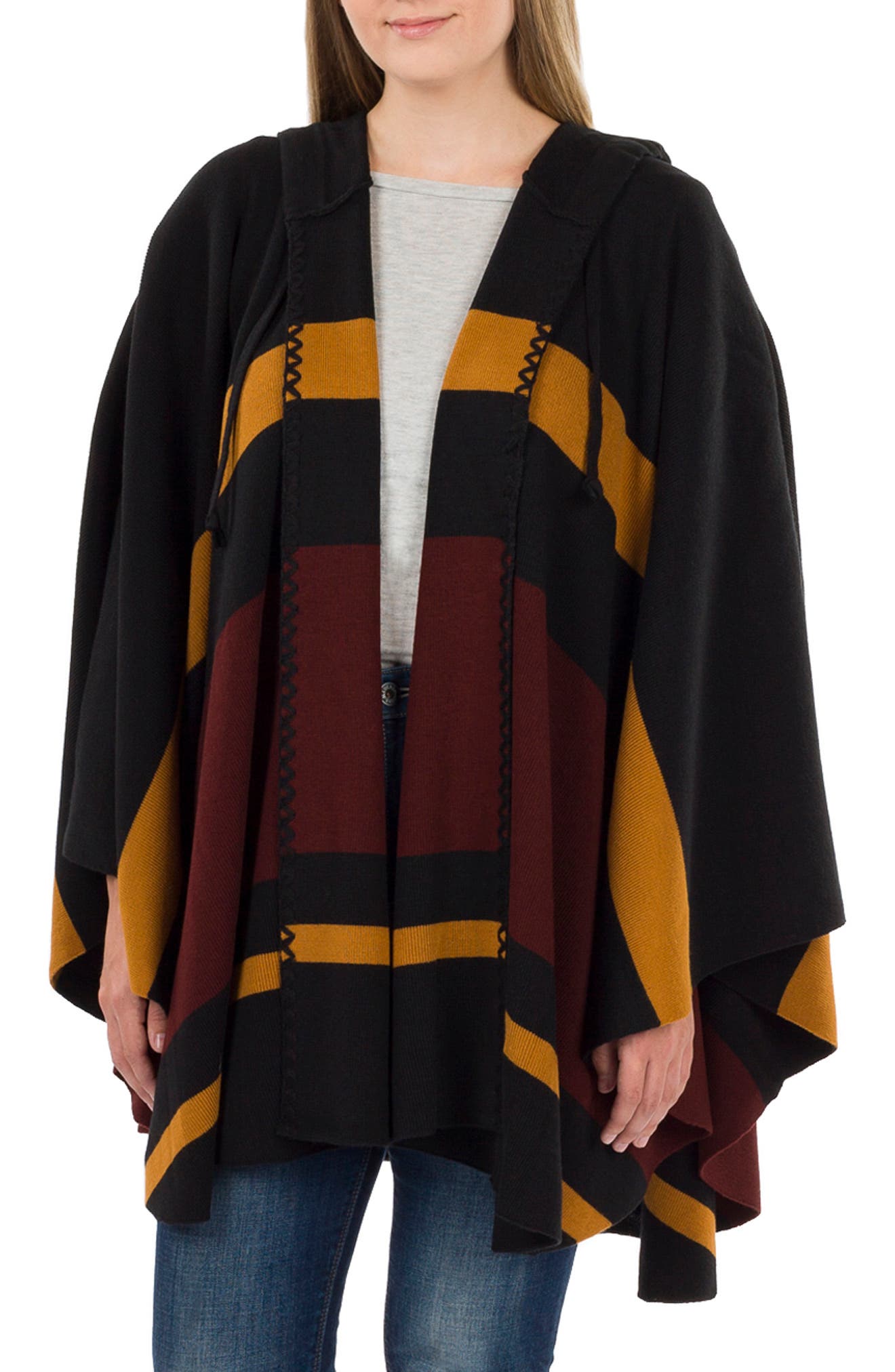 Patricia Nash Stripe Hooded Ruana