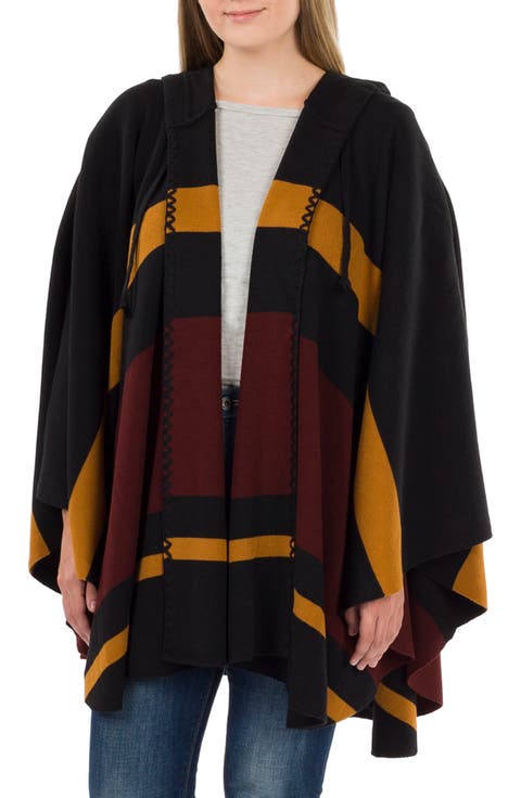 Stripe Hooded Ruana