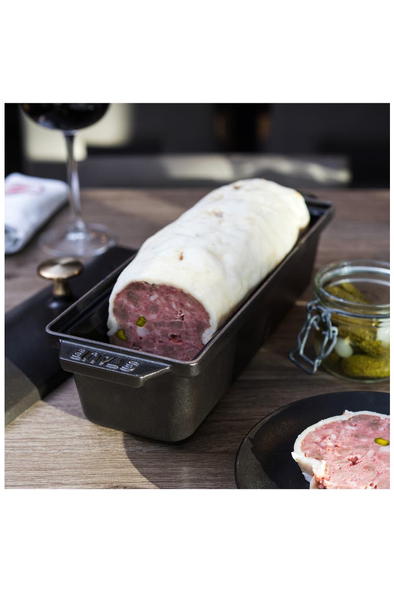 Enameled Cast Iron Large Terrine, Alternate, color, MATTE BLACK