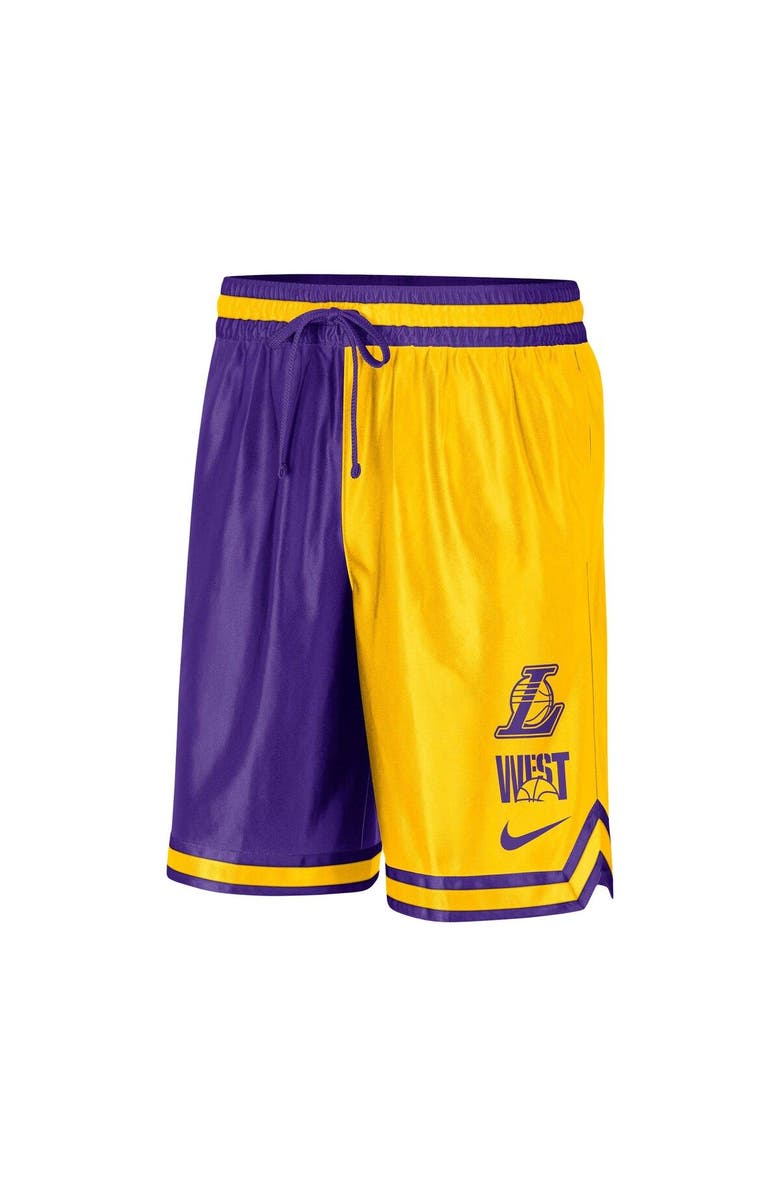 Nike Men's Nike Gold/Purple Los Angeles Lakers Courtside Versus Force Split DNA Performance Shorts, Alternate, color, Gold