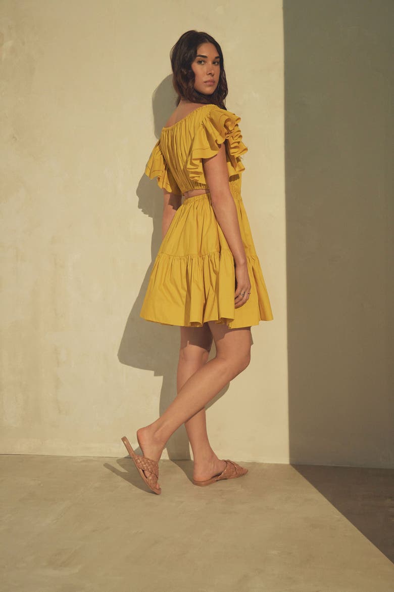 Ava Ruched Mini Dress in Mimosa, Alternate, color, Mimosa