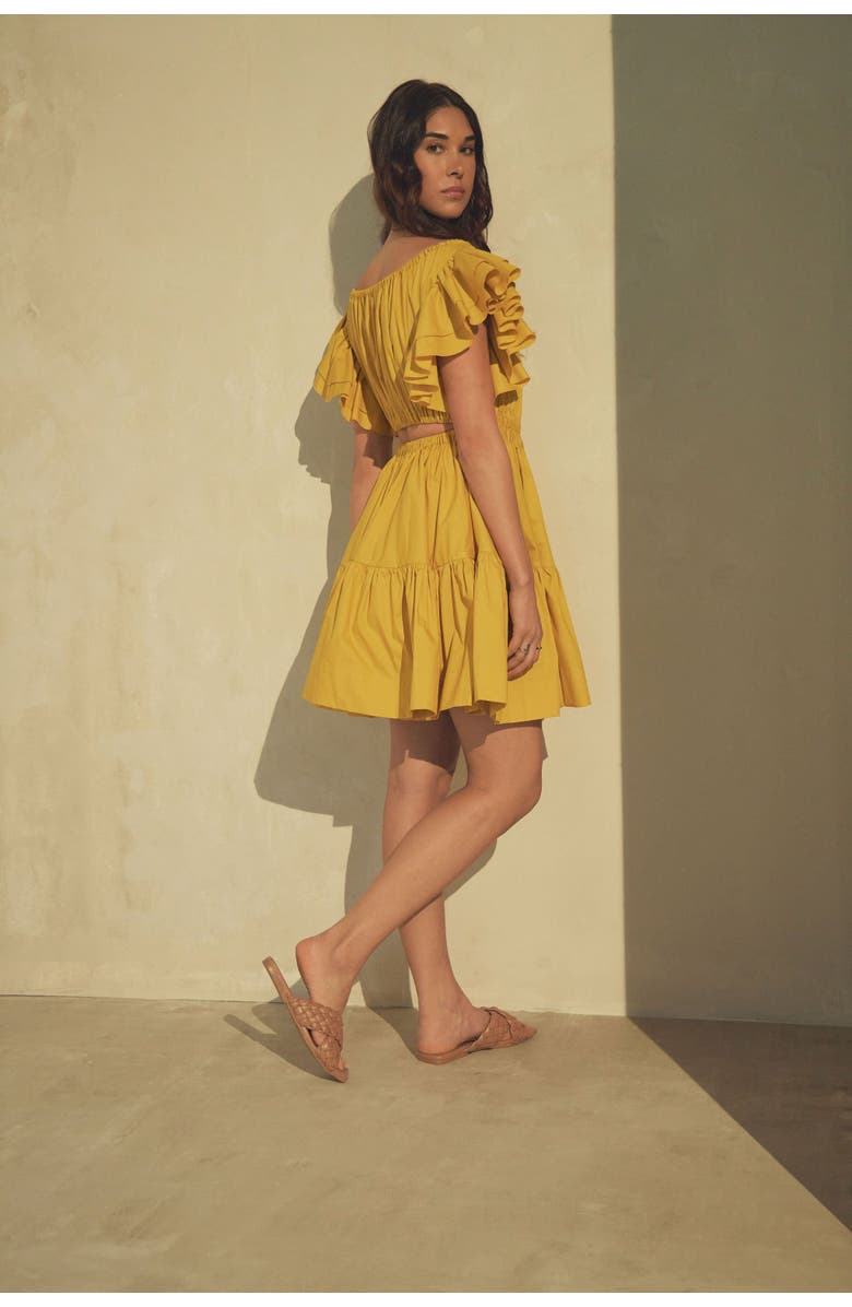 Vasiliki Ava Ruched Mini Dress in Mimosa, Alternate, color, Mimosa