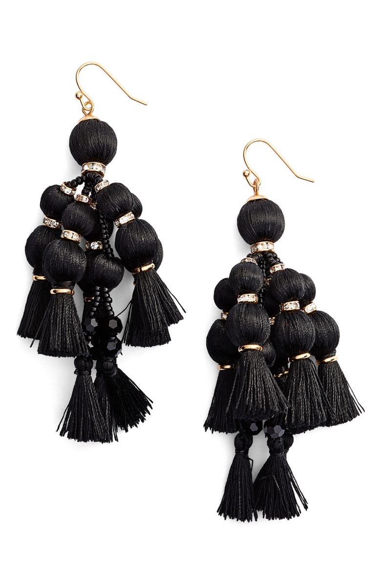Kate Spade New York pretty pom tassel drop earrings, Main, color, 