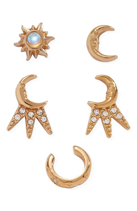 Sun & Moon Earring Set