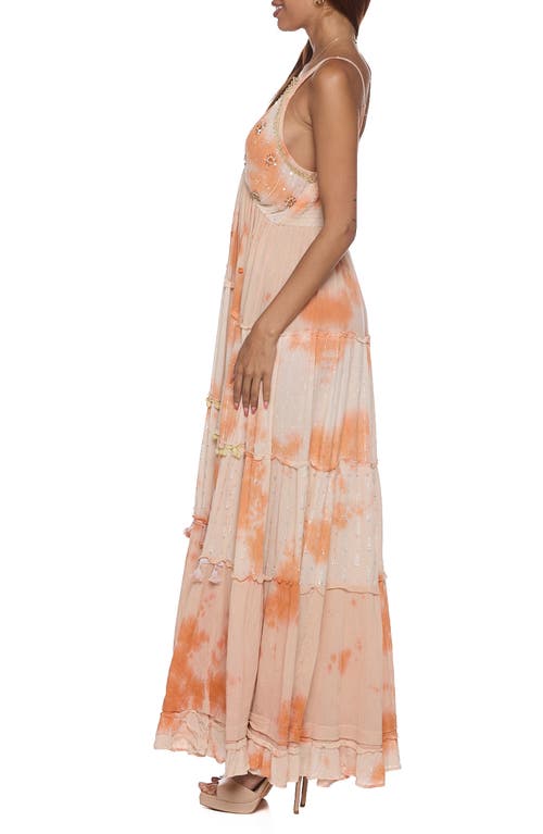 Ranee's Ranees Embellished Cover-up Maxi Dress In Orange