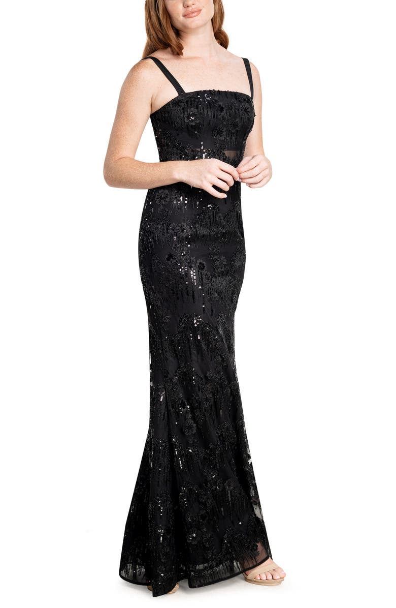 Dress the Population Aria Sequin Gown, Alternate, color, 