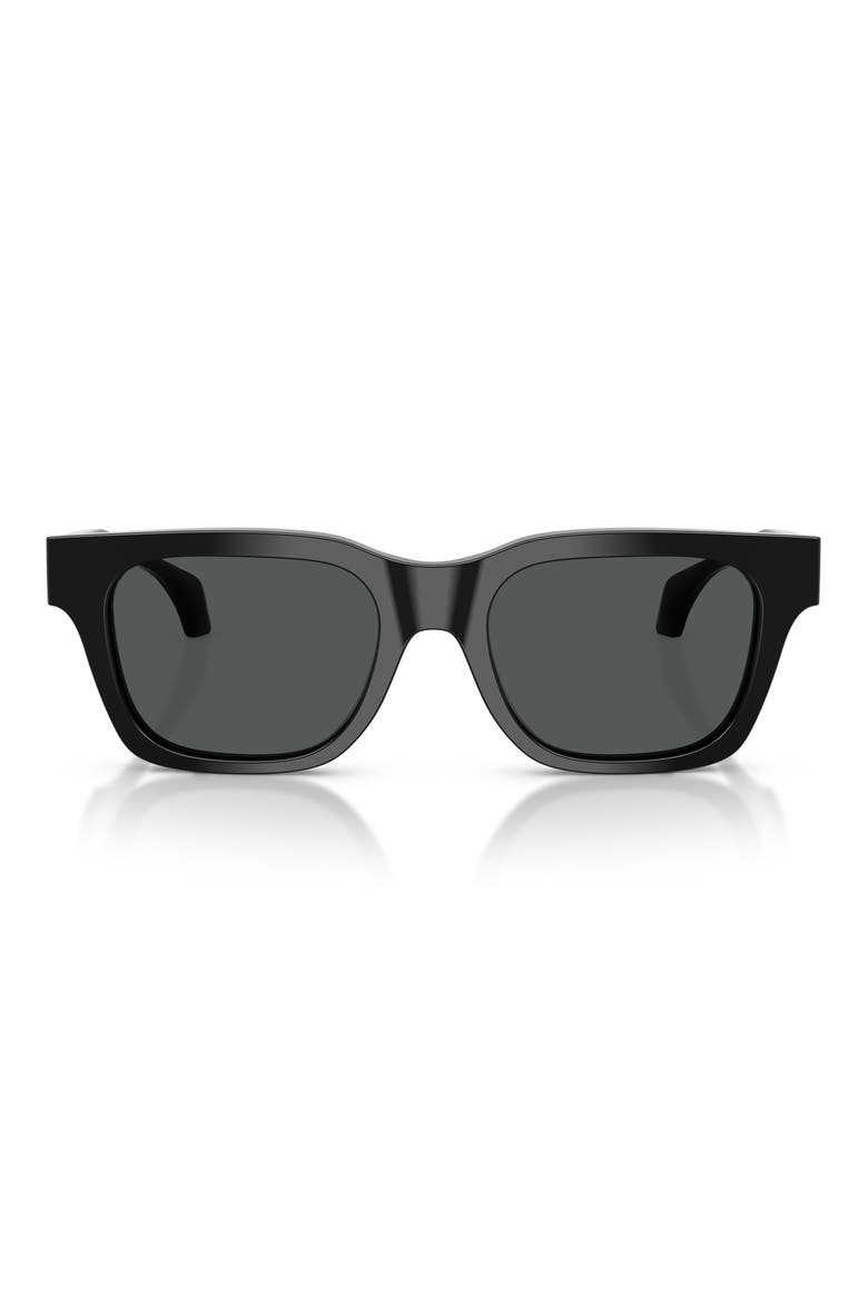 52mm Square Sunglasses, Main, color, BLACK/ DARK GREY