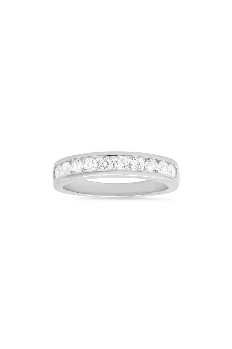 Sterling Silver Channel Set Cubic Zirconia Ring, Main, color, SILVER