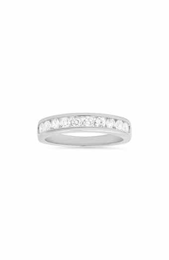 Queen Jewels Sterling Silver Channel Set Cubic Zirconia Ring