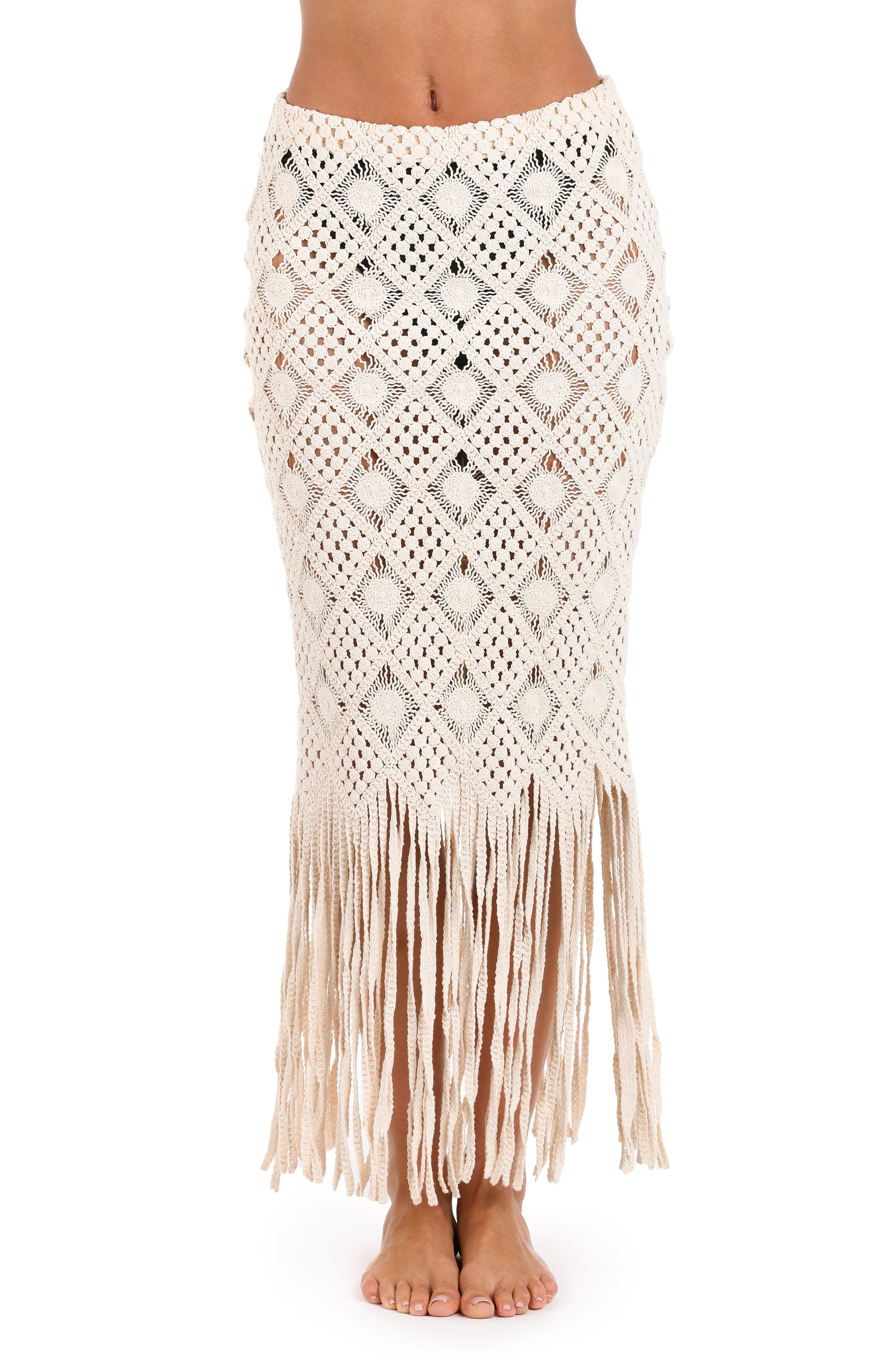 L'AGENCE Marjorie Diamond Crochet Cover-Up Skirt