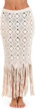 L'AGENCE Marjorie Diamond Crochet Cover-Up Skirt