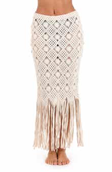 L'AGENCE Marjorie Diamond Crochet Cover-Up Skirt