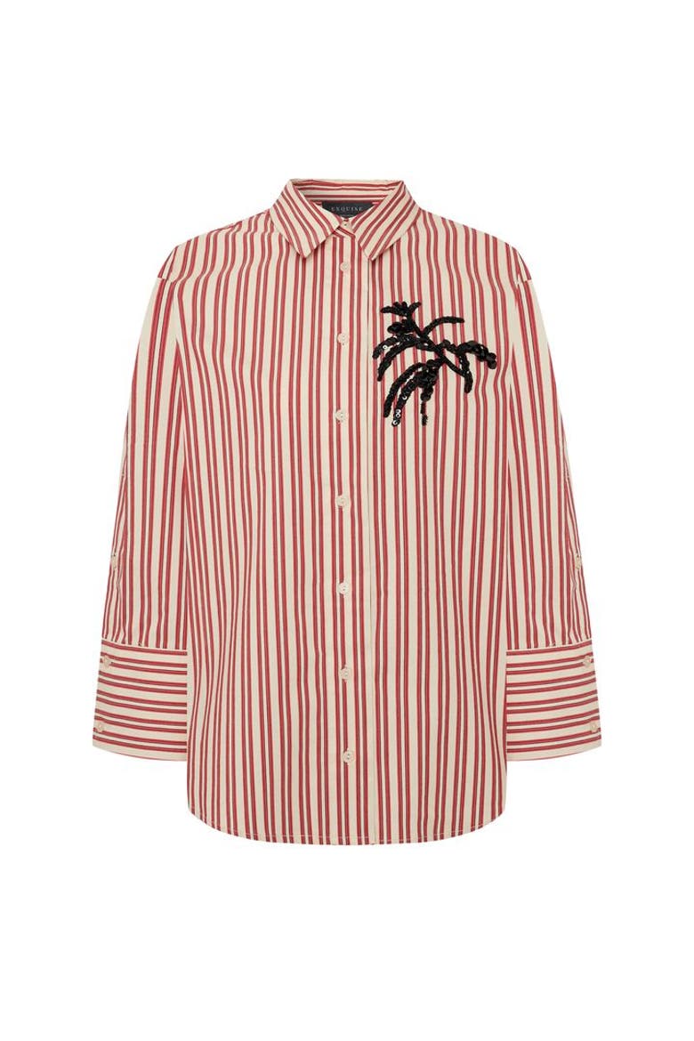 Leia Long Sleeve Shirt, Alternate, color, RED-BONE