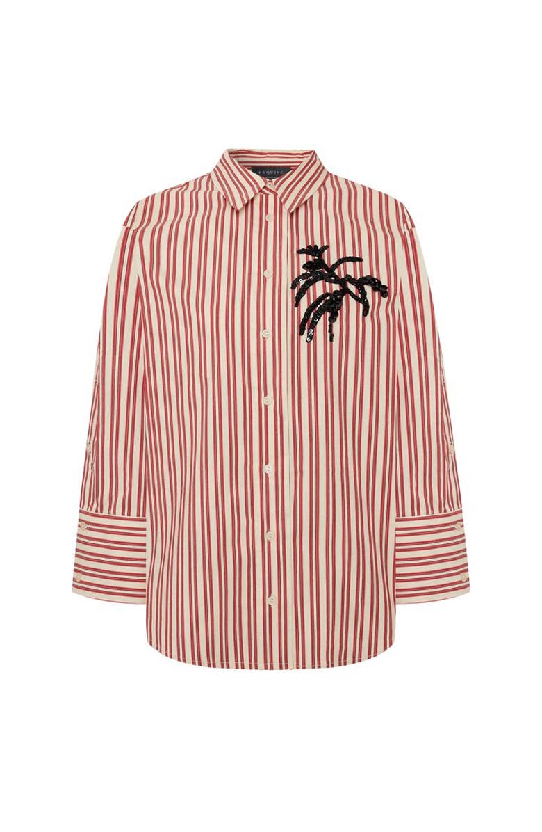 Exquise Leia Long Sleeve Shirt, Alternate, color, Red-Bone