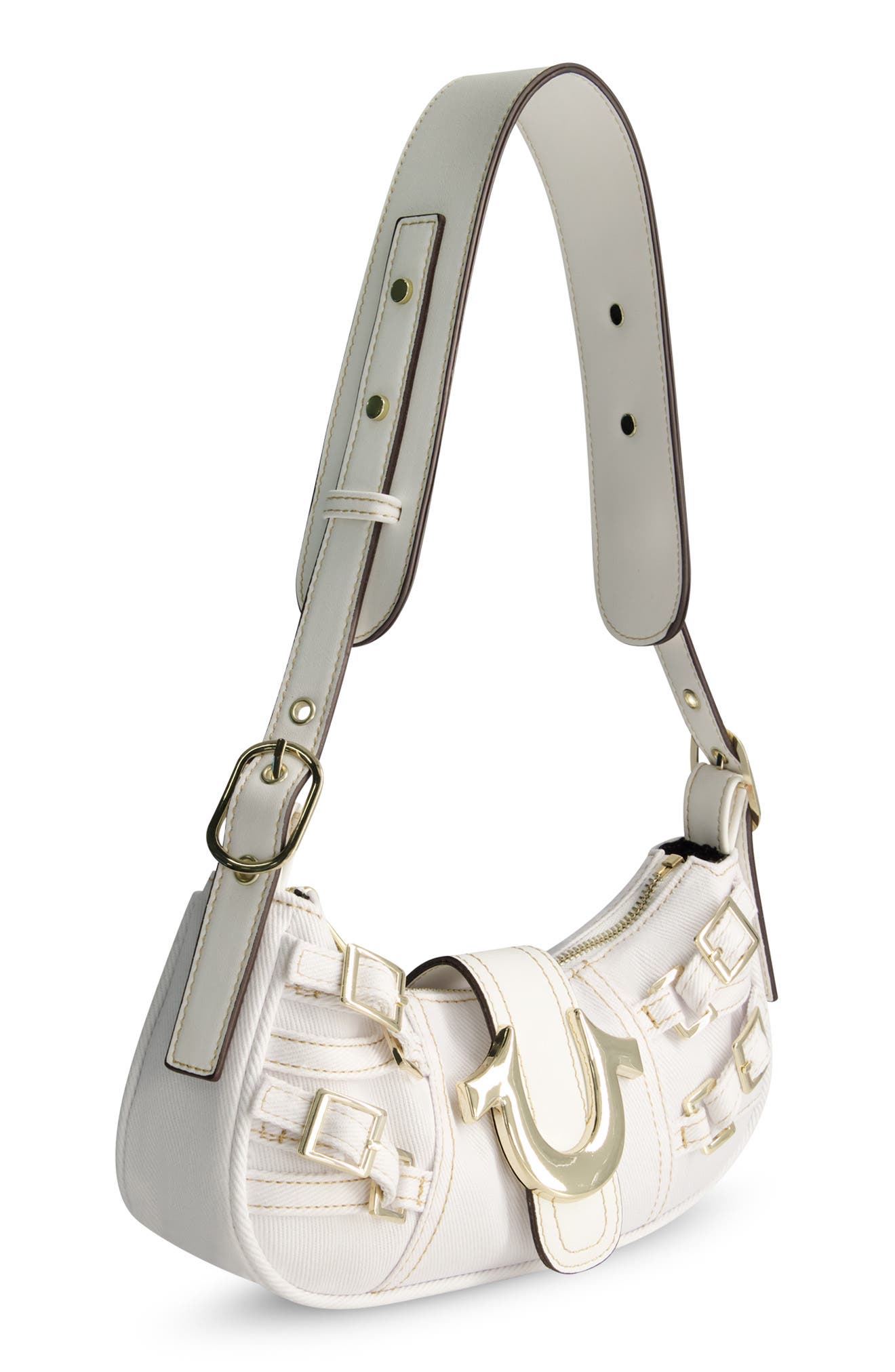 Multi-Strap Denim Shoulder Bag, Alternate, color, WHITE