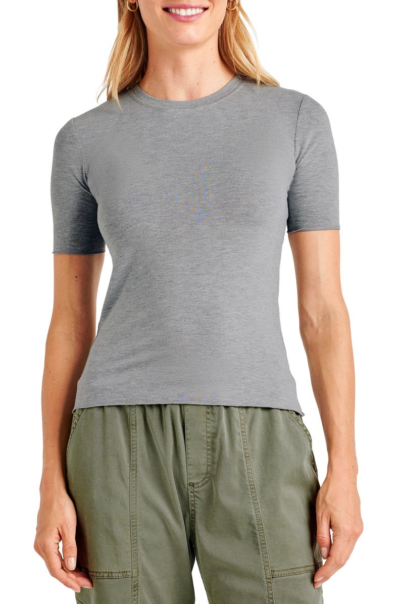Splendid Short Sleeve Tee, Main, color, Heather Grey
