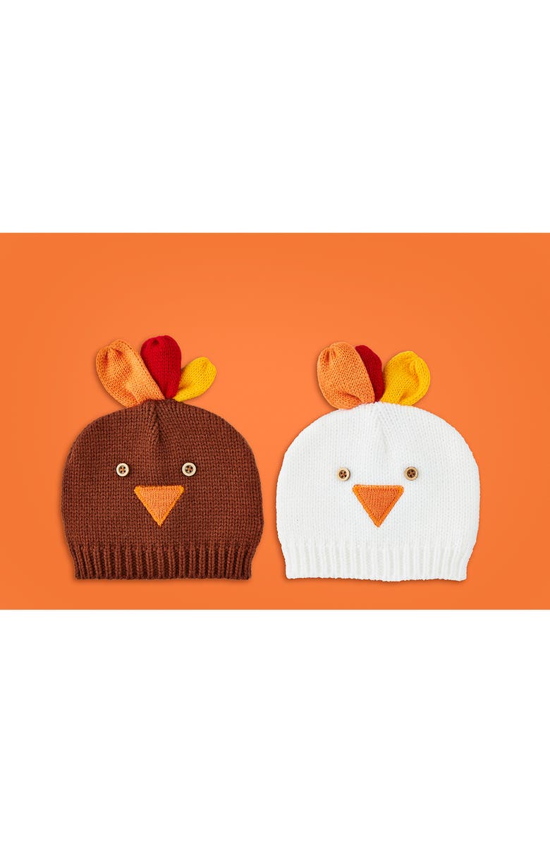 Mud Pie Knit Turkey Hat, Alternate, color, Brown