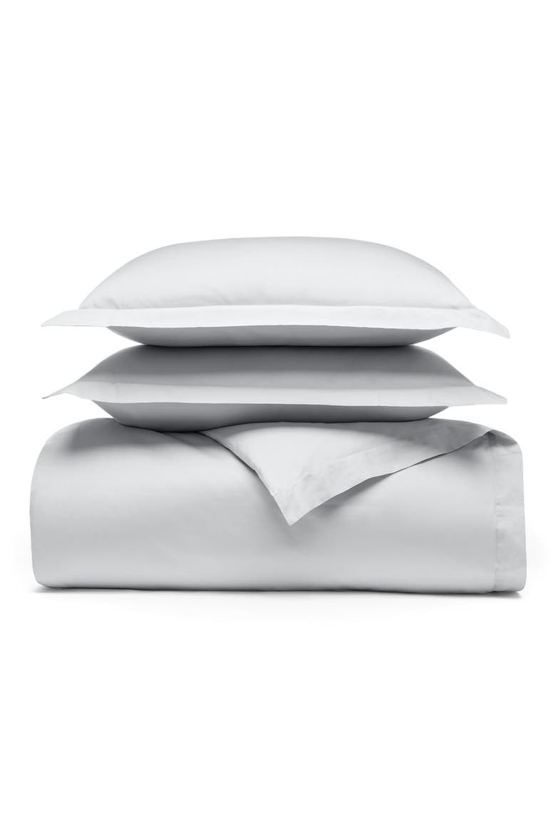 Signature Hemmed Duvet Set, Main, color, SKY