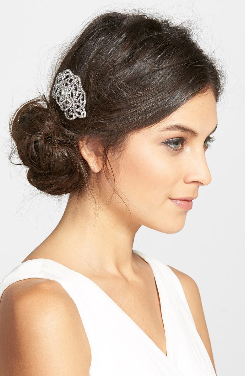 Nina Crystal Hair Comb, Main, color,