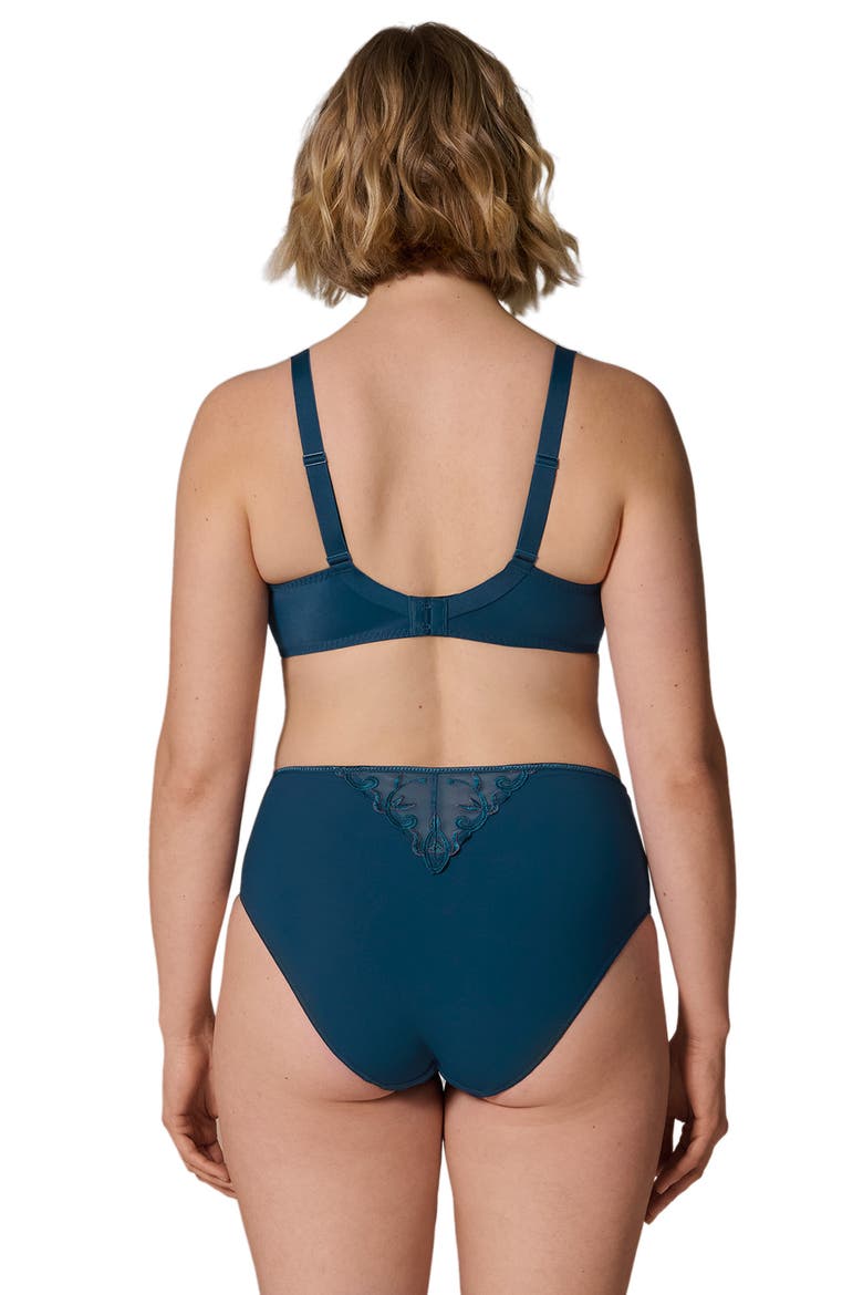 Andora Underwire Minimizer Bra, Alternate, color, PETROL BLUE
