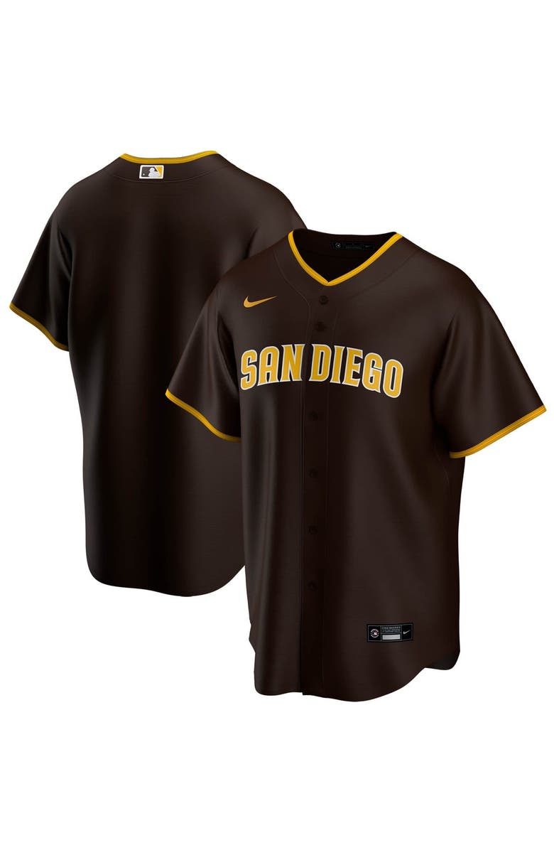 Nike Men's Nike Brown San Diego Padres Road Replica Team Jersey, Main, color,
