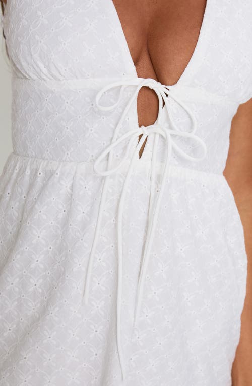 Princess Polly Pokey Broderie Anglaise Minidress In White
