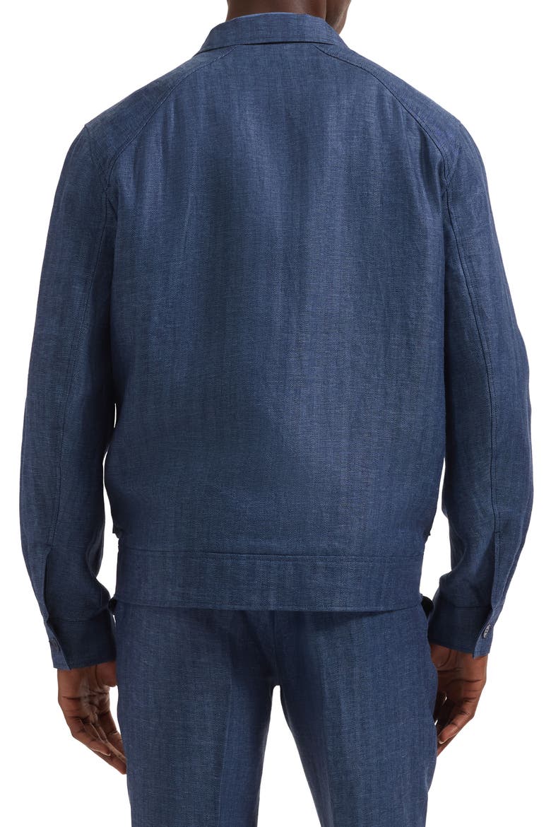 Linen Bomber Jacket, Alternate, color, NAVY