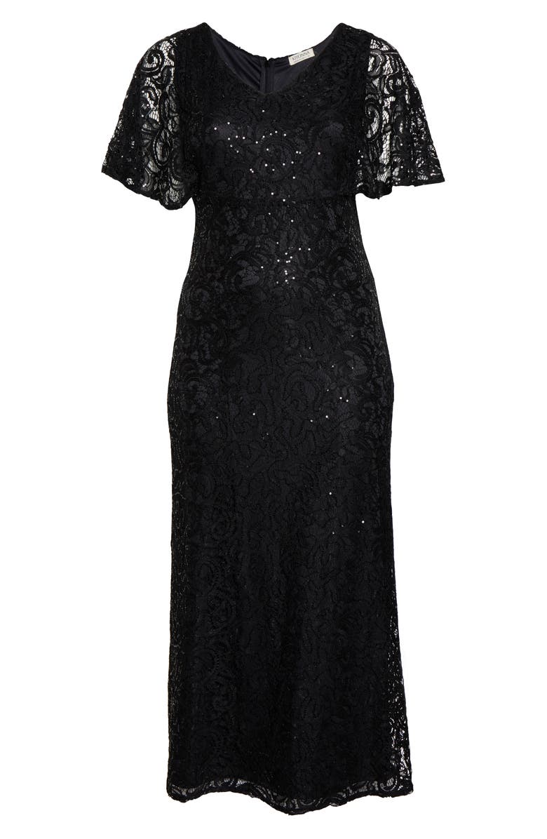 Kiyonna Celestial Cape Sleeve Lace Gown, Alternate, color, 