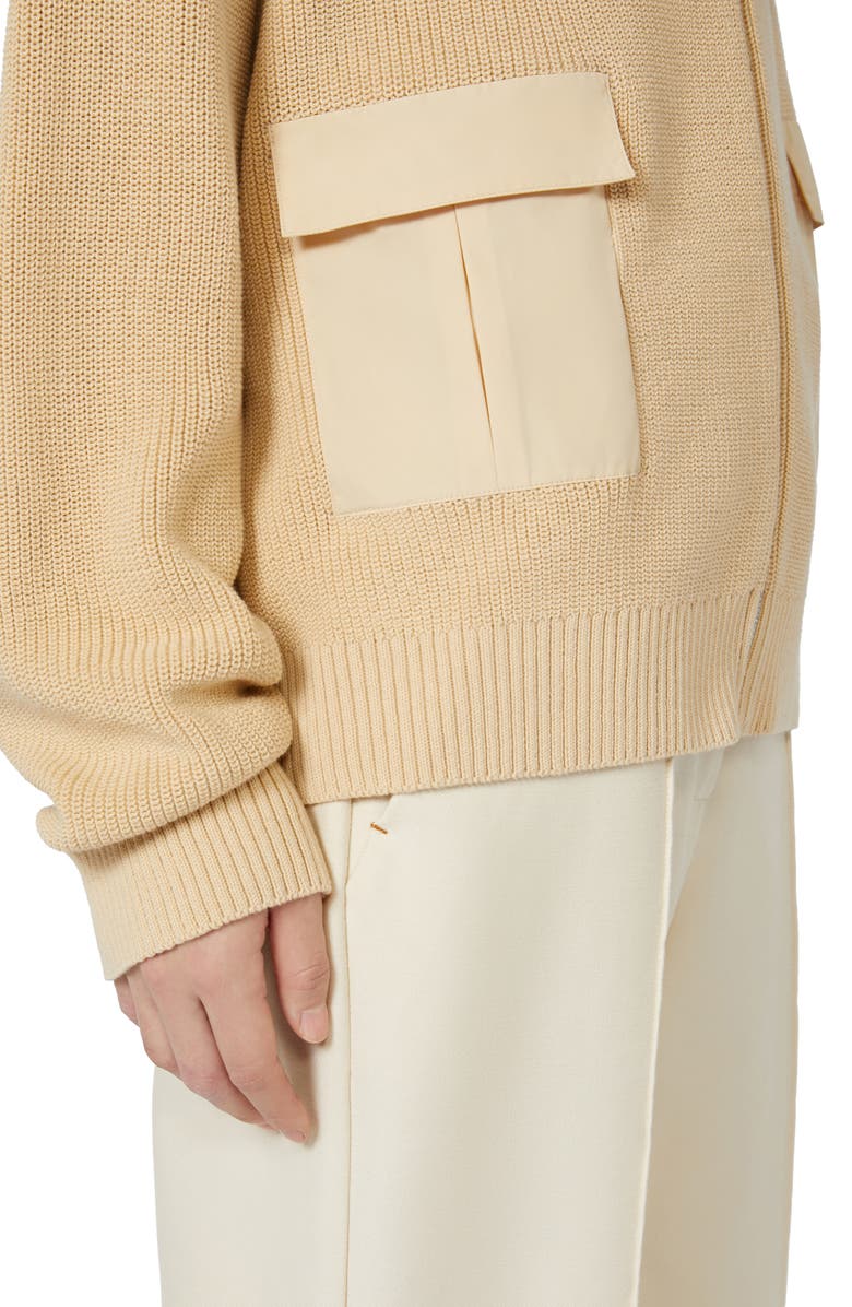 MM by Max Mara Libero Front Zip Cardigan, Alternate, color, Ivory