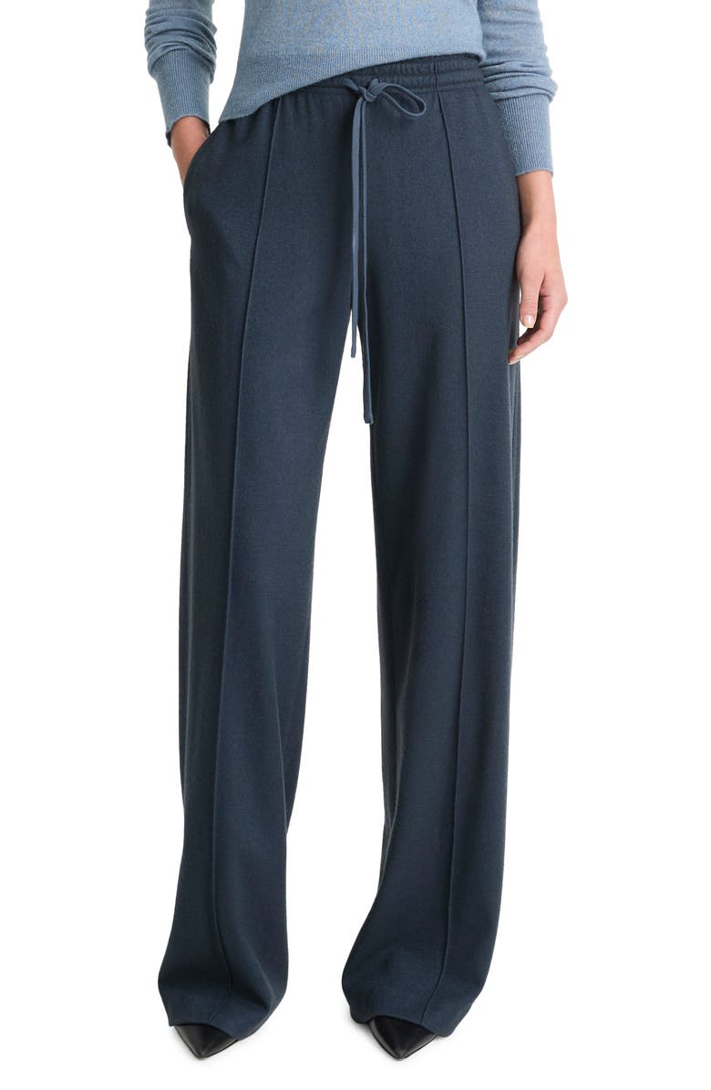 Vince Wool Blend Pull-On Wide Leg Drawstring Pants, Main, color, Tide Stone