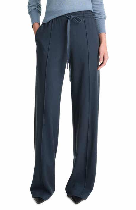 Vince Wool Blend Pull-On Wide Leg Drawstring Pants