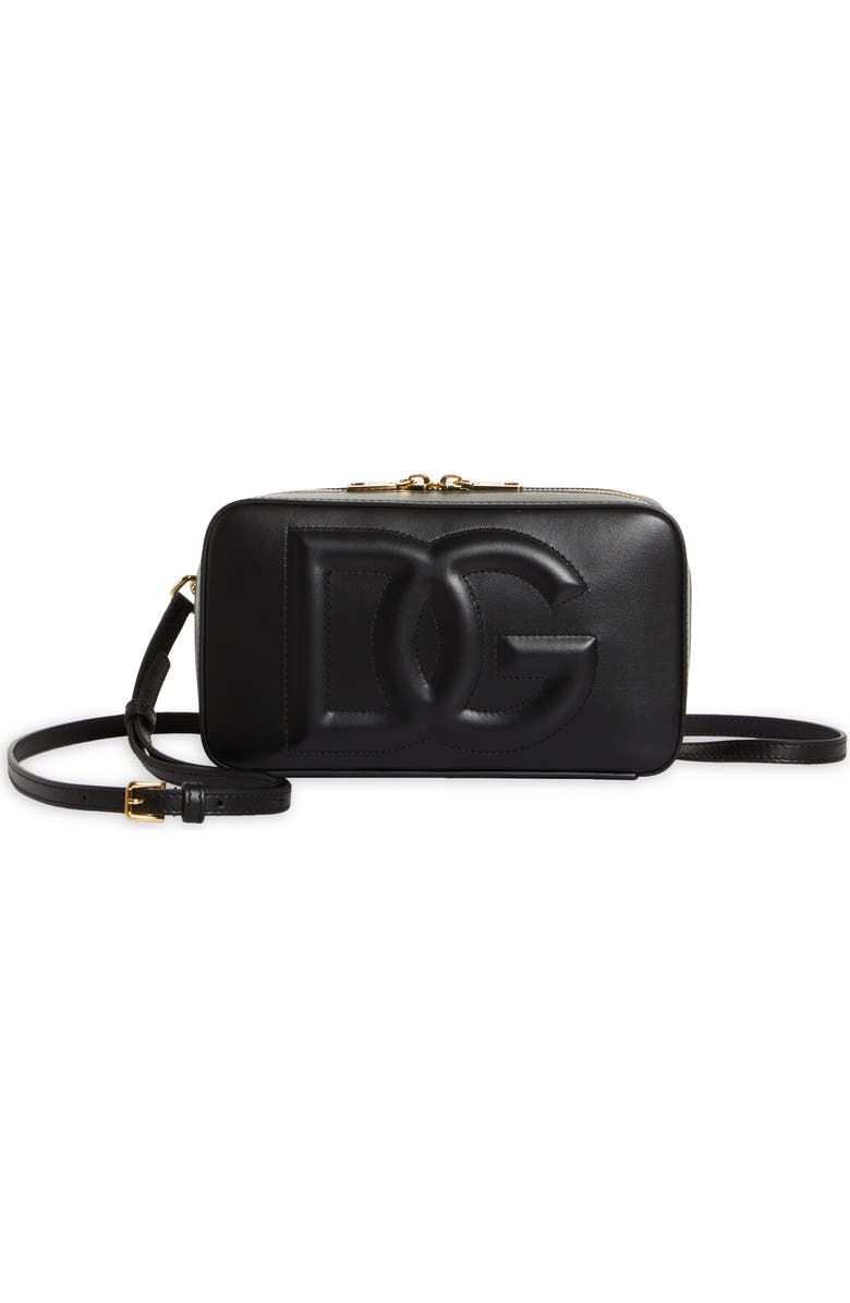 Dolce&Gabbana DG Logo Leather Camera Crossbody Bag, Main, color,