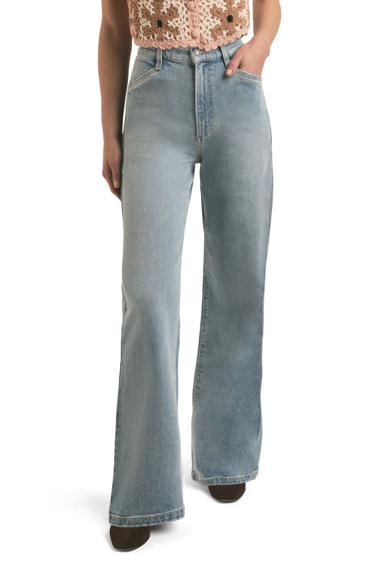 The Mischa Super High Waist Wide Leg Jeans, Main, color, TAHOE