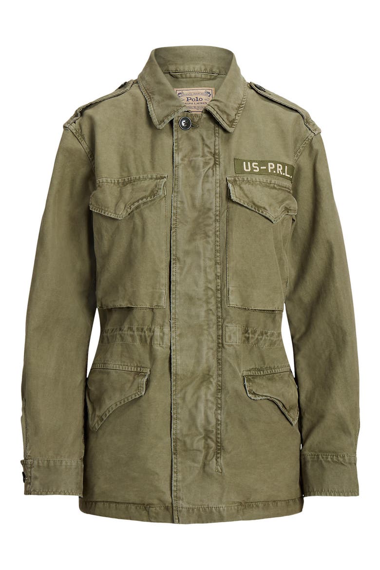 Cotton Twill Military Jacket, Alternate, color, SOLIDER OLIVE