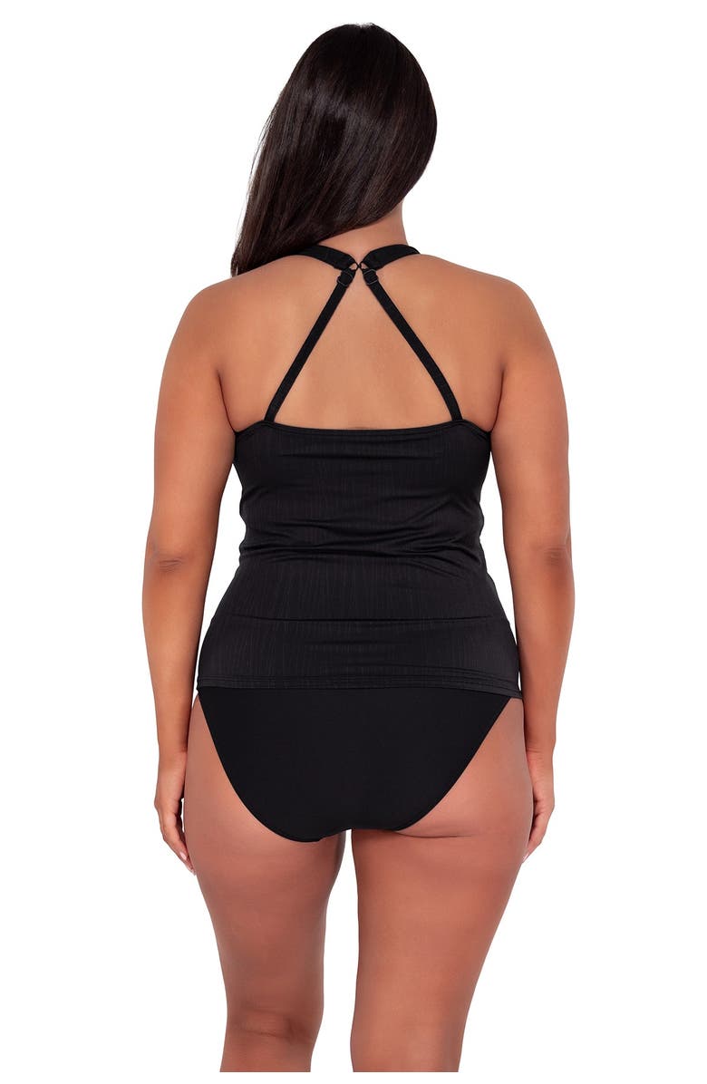 Sunsets Escape Emerson Tankini Swimsuit Top, Alternate, color, Black Seagrass Texture