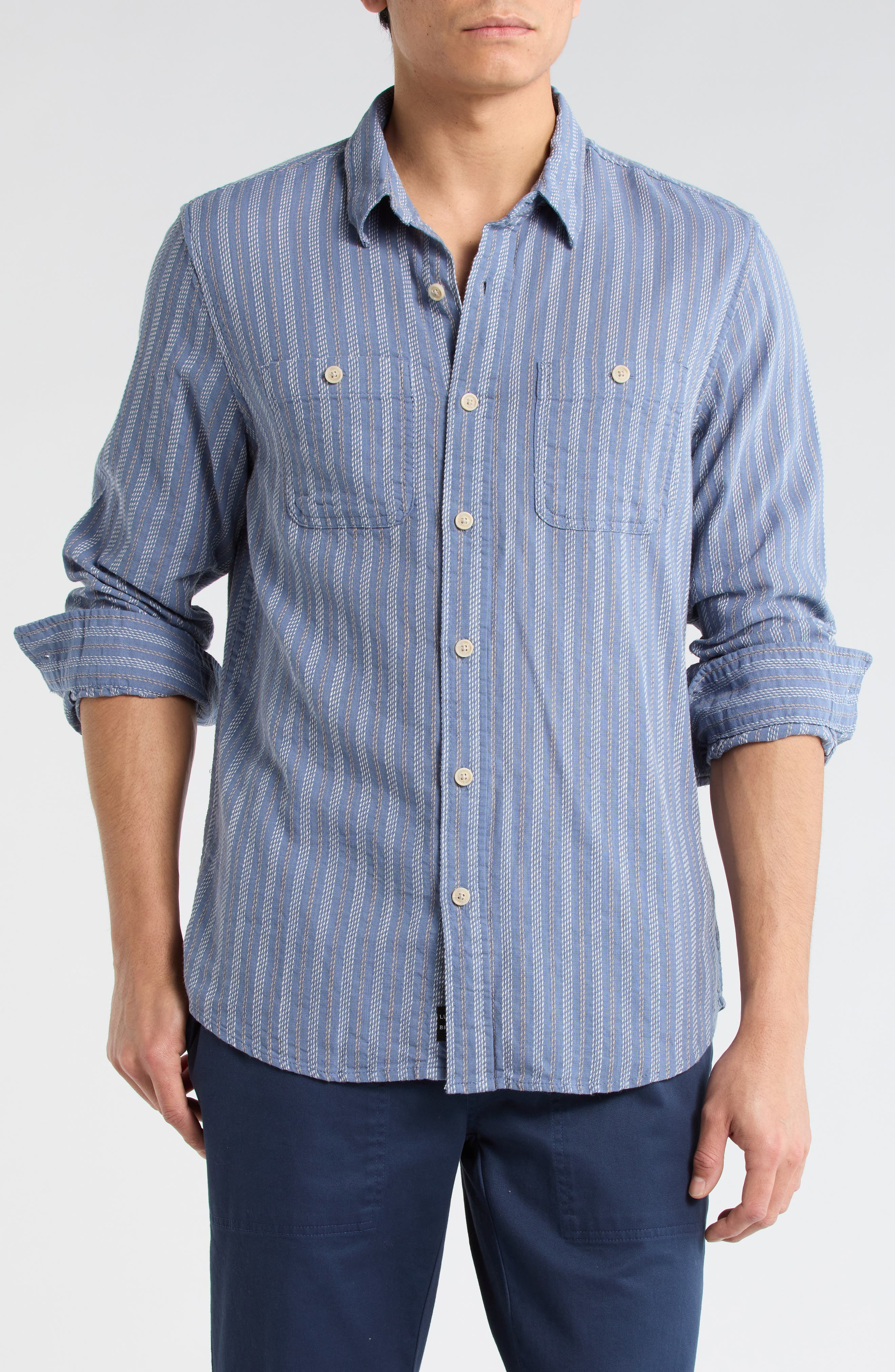 Stripe Dobby Button-Up Shirt - image 3