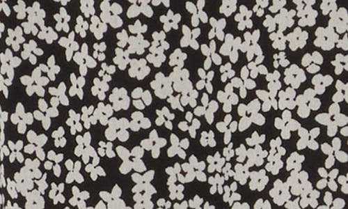 1.state Floral Puff Sleeve Chiffon Top In Black