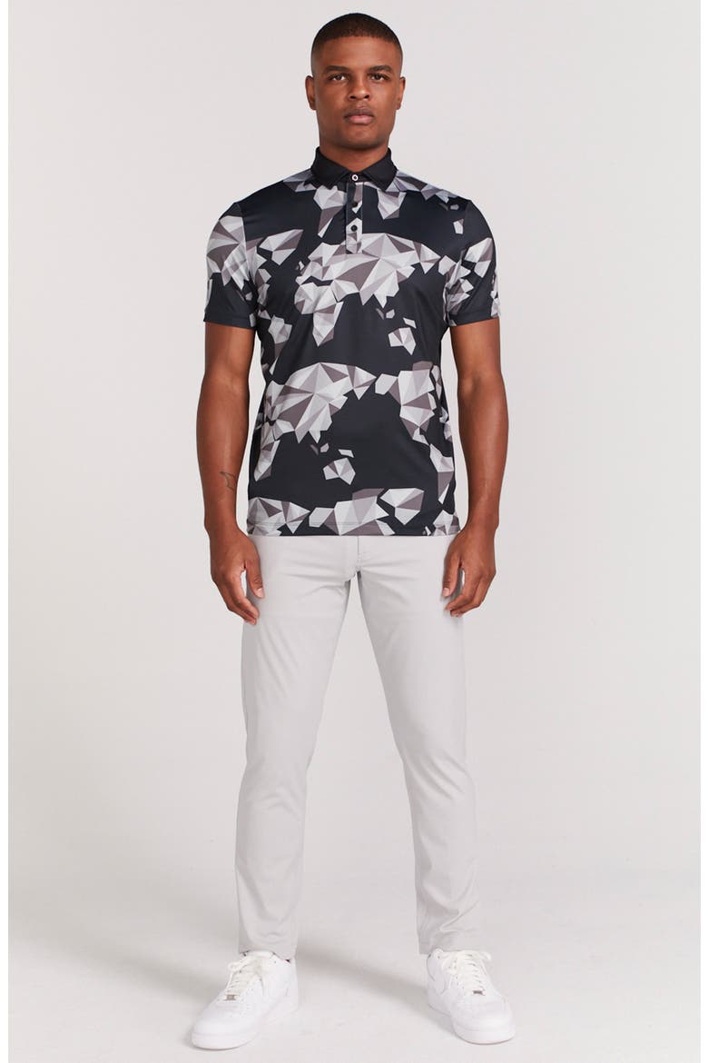 Bond Origami Print Polo, Alternate, color, BLACK