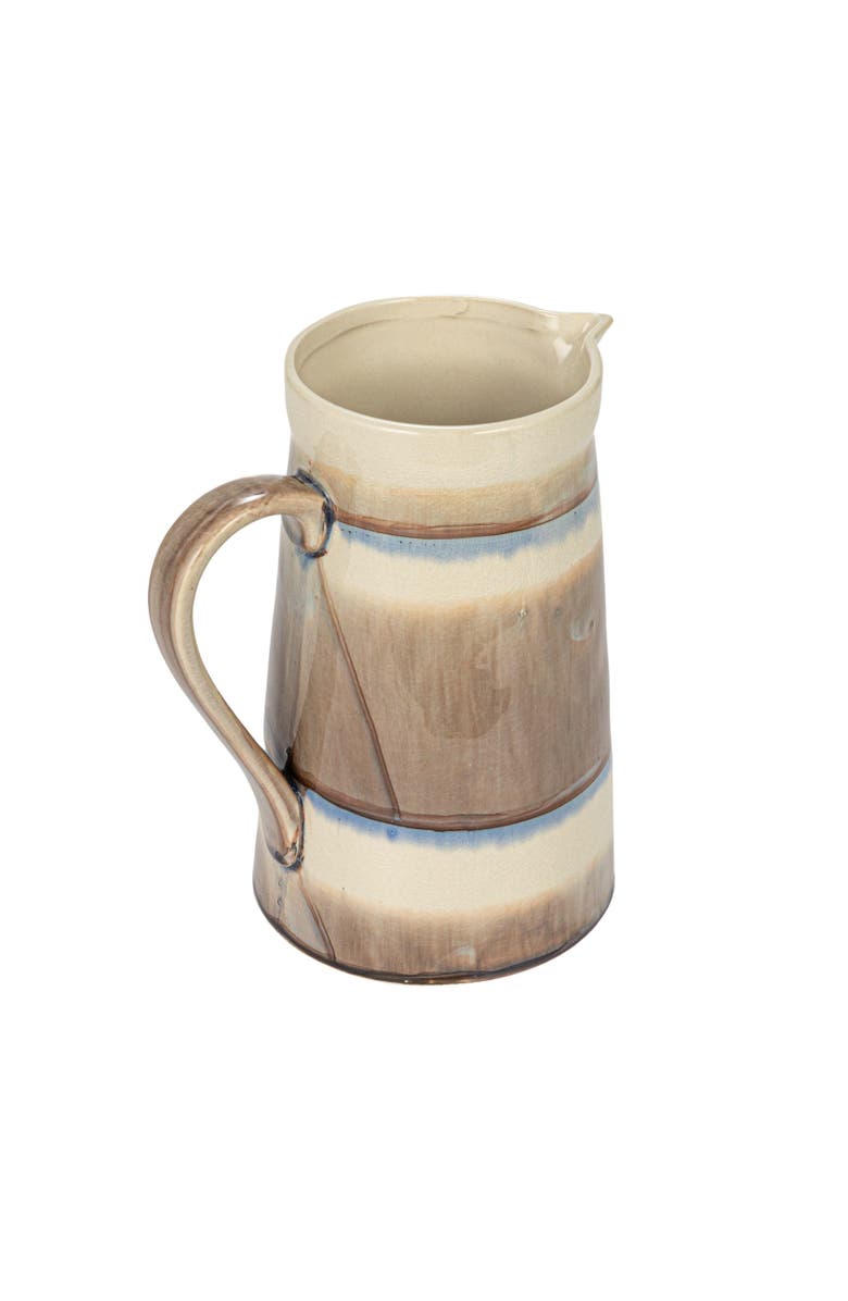 Storied Home Round Stoneware Pitcher, Main, color, White