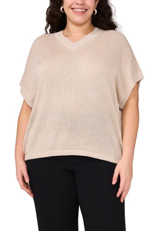 VINCE CAMUTO VINCE CAMUTO METALLIC V-NECK SWEATER