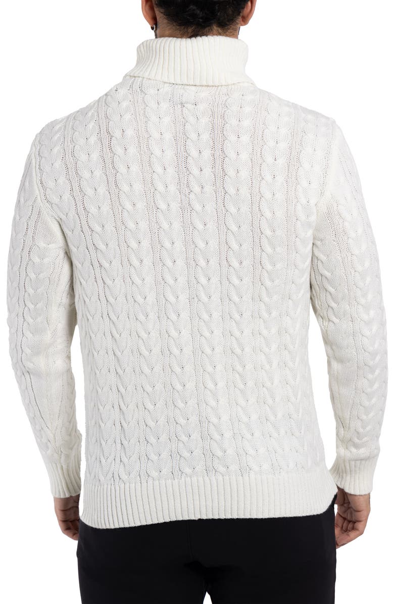 XRAY Cable Knit Turtleneck Sweater, Alternate, color, Cream