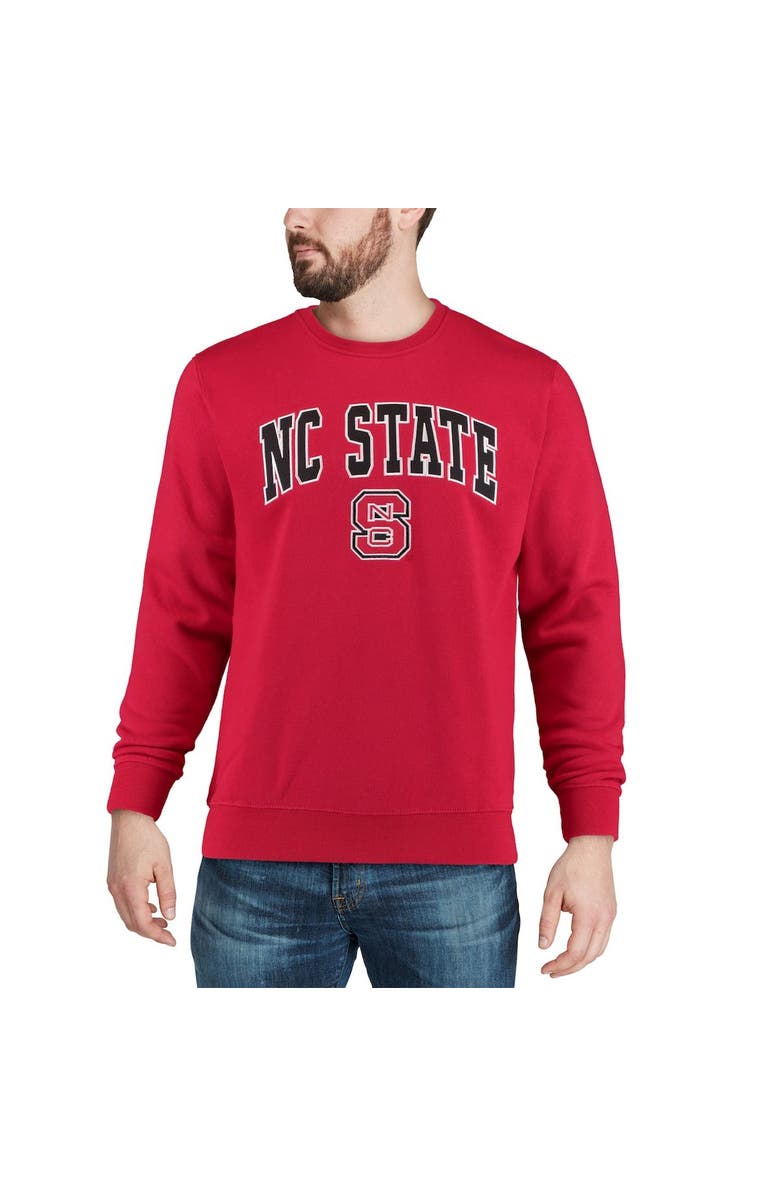COLOSSEUM Men's Colosseum Red NC State Wolfpack Arch & Logo Crew Neck Sweatshirt, Alternate, color, Red