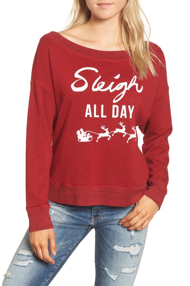 Sleigh All Day Sweatshirt (Nordstrom Exclusive), Main, color, CRIMSON
