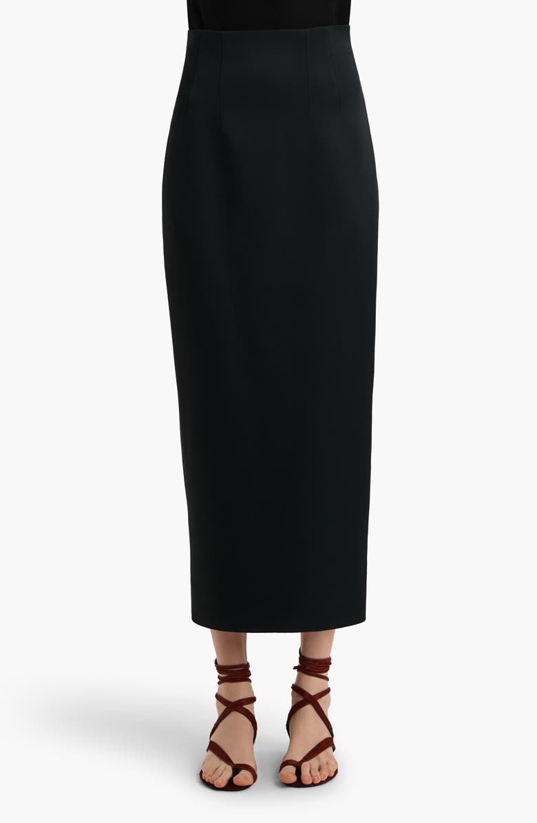 Khaite Loxley Ponte Knit Pencil Skirt, Main, color, Black