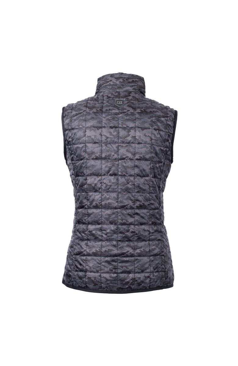 Cutter & Buck Women's Cutter & Buck Black Charlotte Knights Rainier PrimaLoft Eco Insulated Printed Full-Zip Puffer Vest, Alternate, color, 