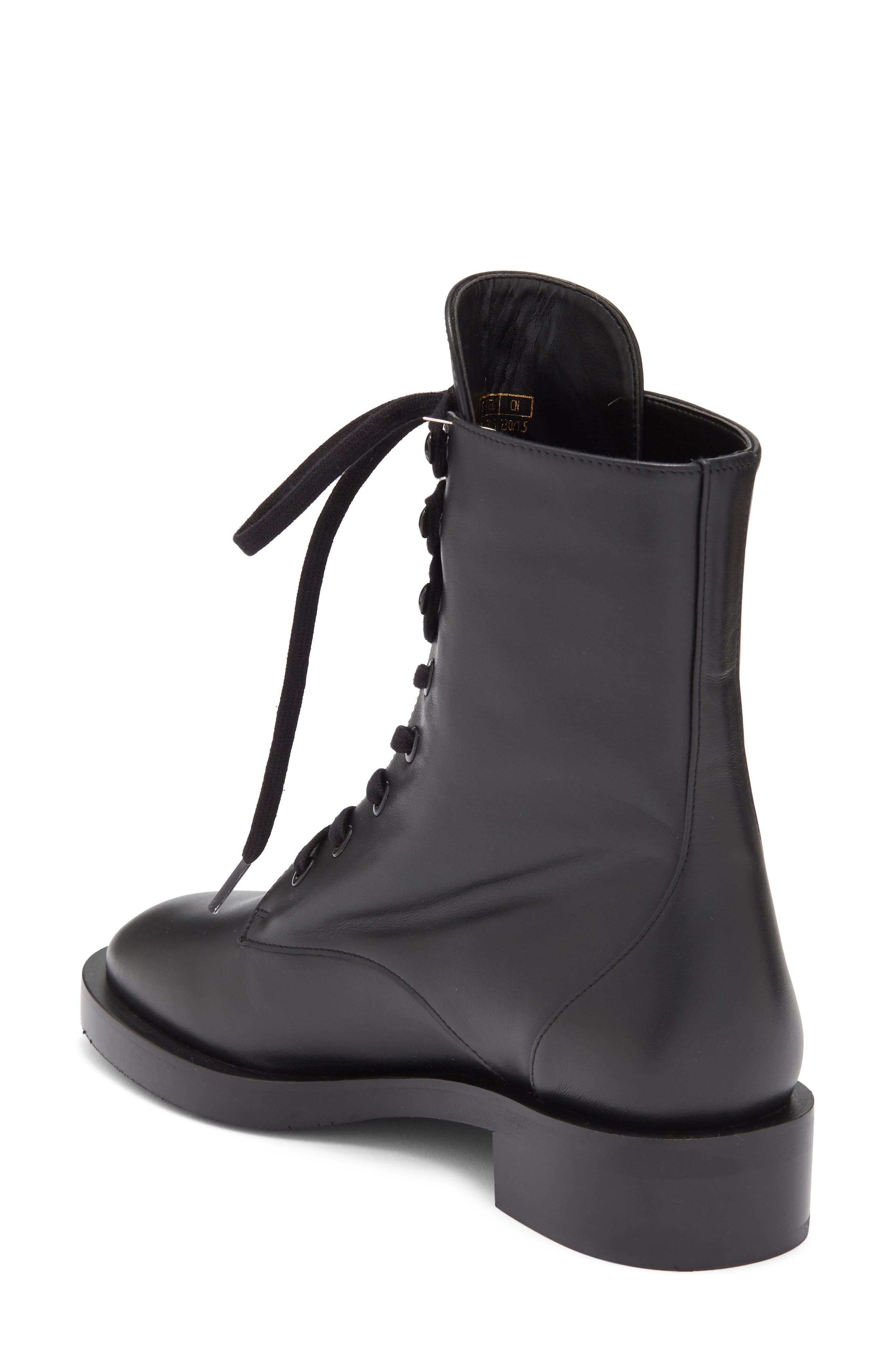 Stuart Weitzman Sondra Lace-Up Combat Boot, Alternate, color, Black