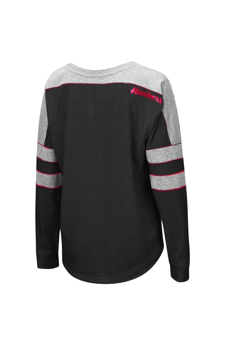 COLOSSEUM Women's Colosseum Black Nebraska Huskers Trey Dolman Long Sleeve T-Shirt, Alternate, color, 