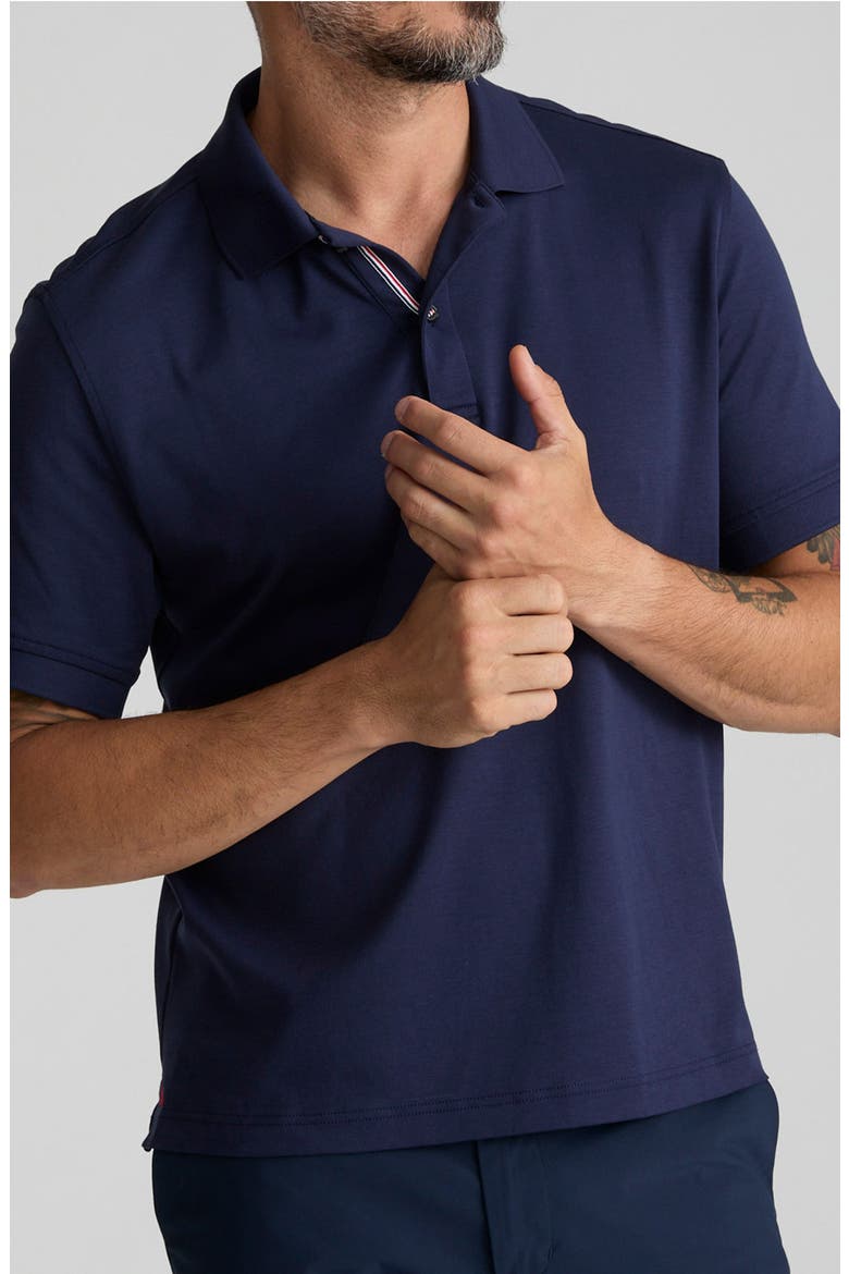 Damaschino Wrinkle Free Polo, Main, color, NAVY