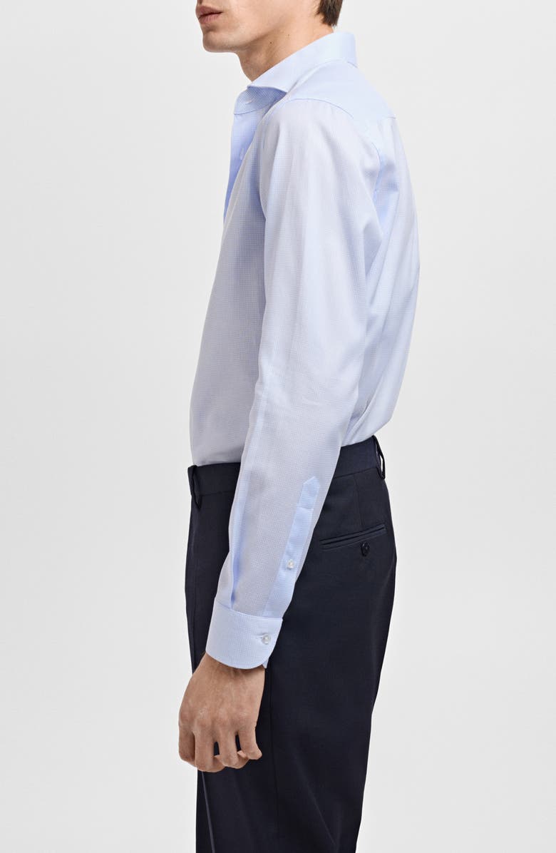 MANGO Slim Fit Cotton Suit Button-Up Shirt, Alternate, color, Sky Blue