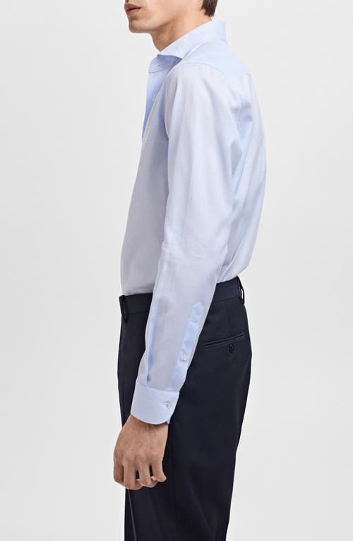Mango Thousand Stripe Slim Fit Button Down Shirt In Blue